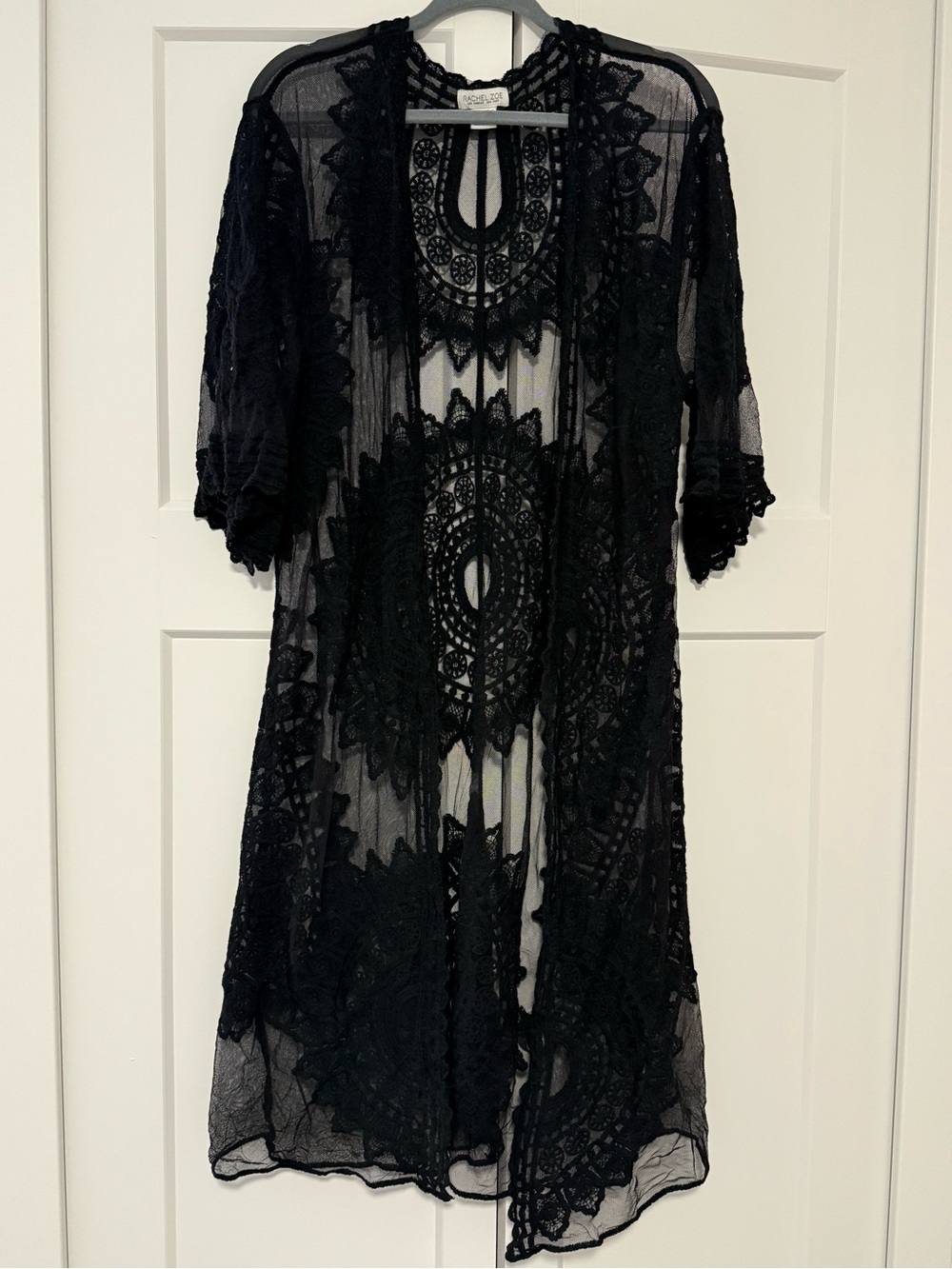 Rachel Zoe Black Lace Crochet Kimono